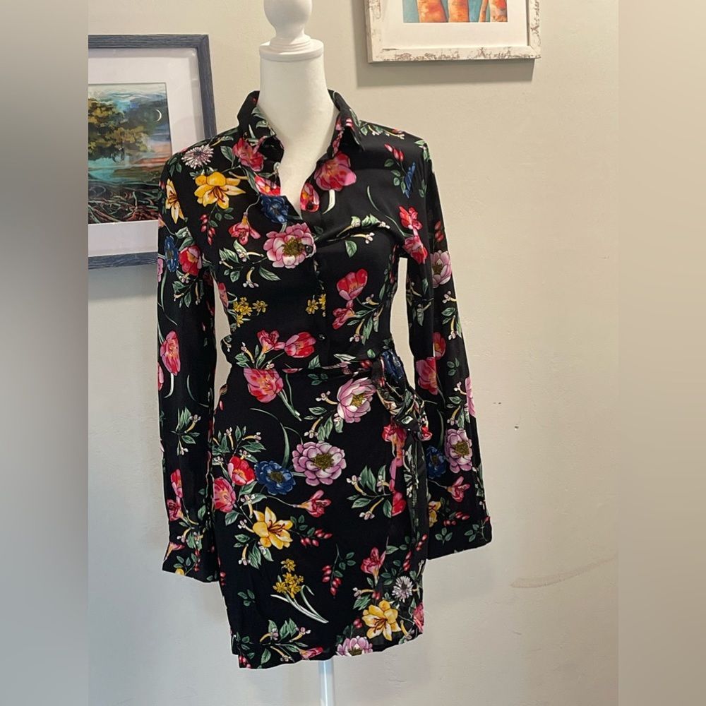 Parisian Floral Print Wrap Dress Size 6